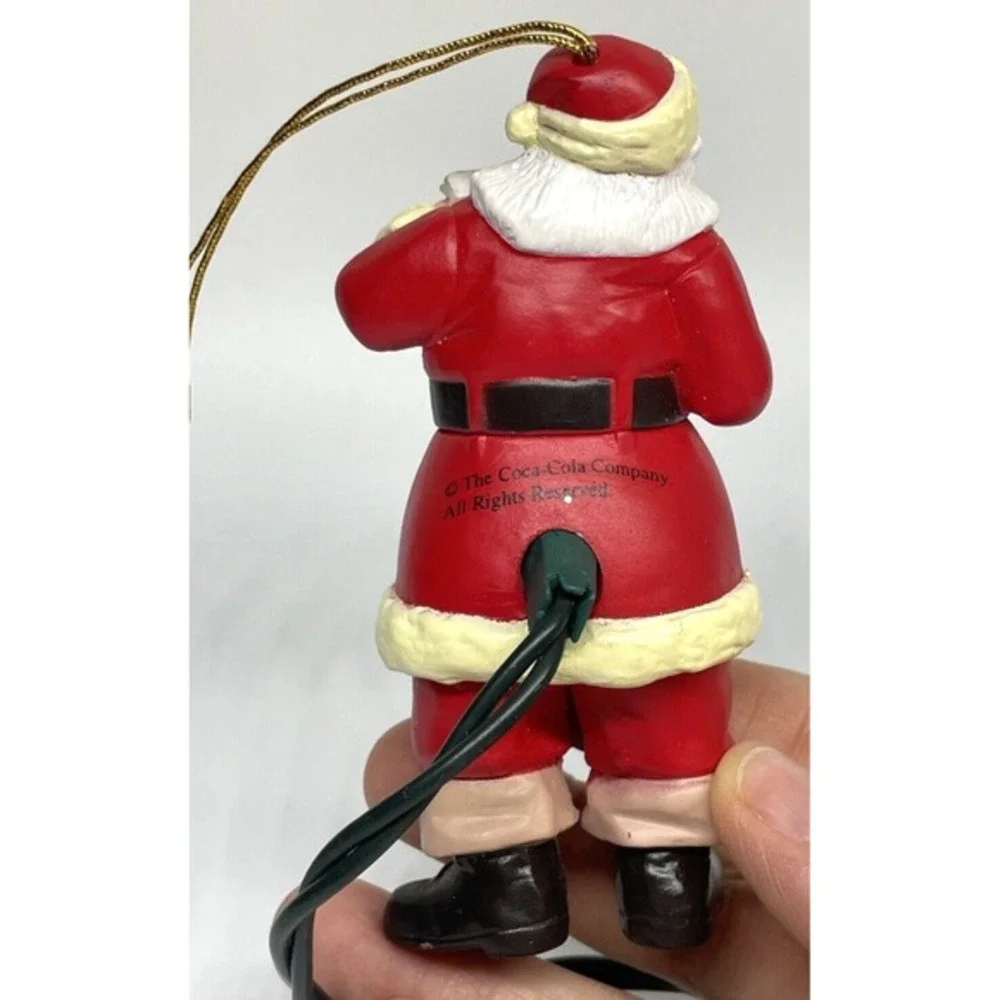 Vintage 2001 Coca Cola Santa Light Up Christmas‎ Ornament
